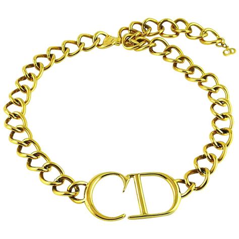 gold dior necklace free shipping|christian Dior gold chain necklace.